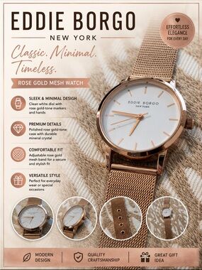Eddie Borgo Rose Gold Mesh Timepiece
